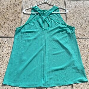 Haptics Large Turquoise Keyhole Front Tank Top